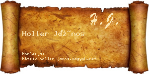 Holler János névjegykártya