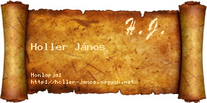 Holler János névjegykártya