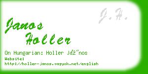 janos holler business card